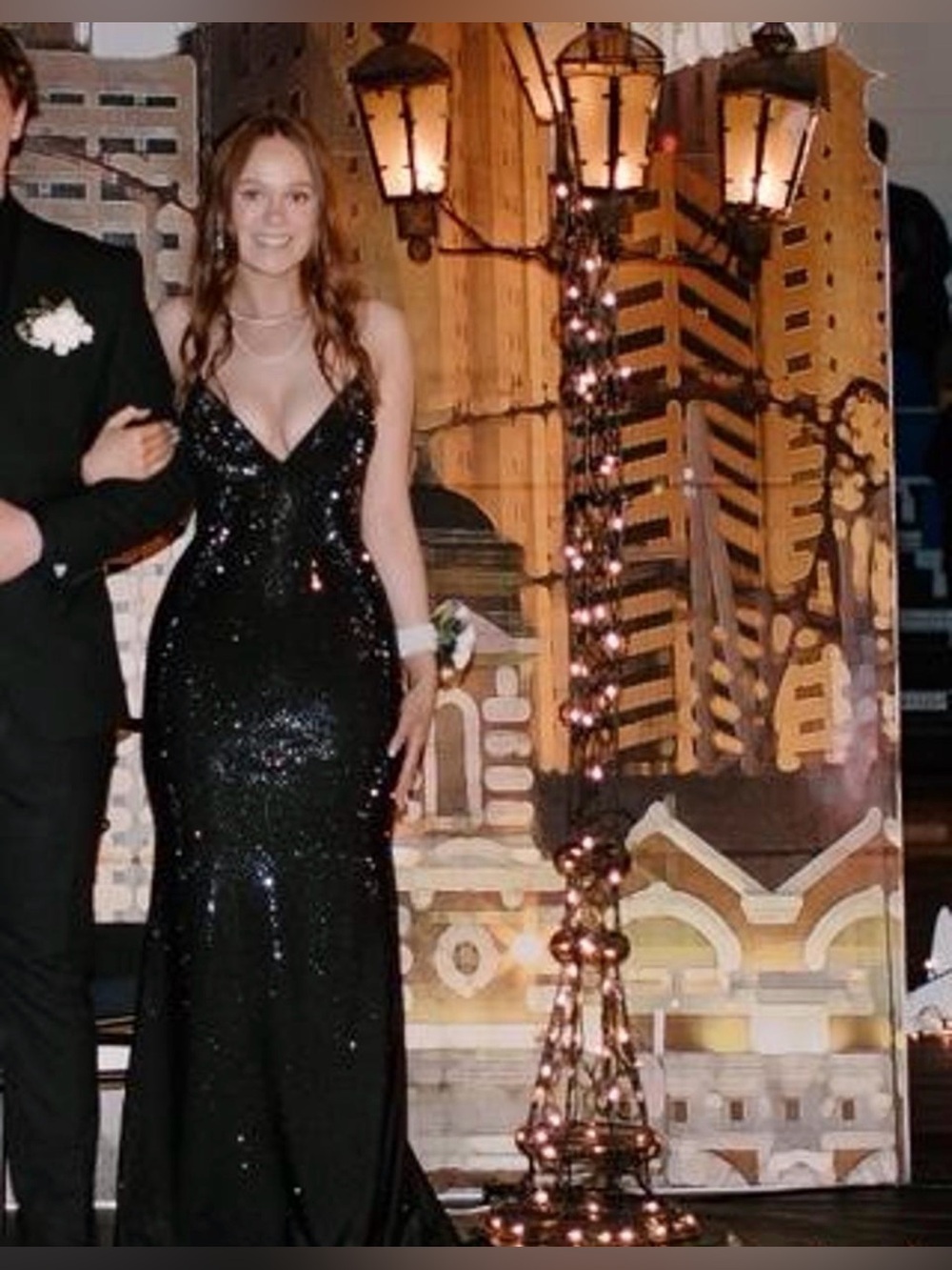 Sherri Hill Elegant Black Sequin prom dress
